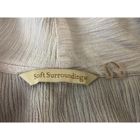 Soft Surroundings Lavender Purple Crinkle Drape Front Tunic Size Small - Picture 4 of 4